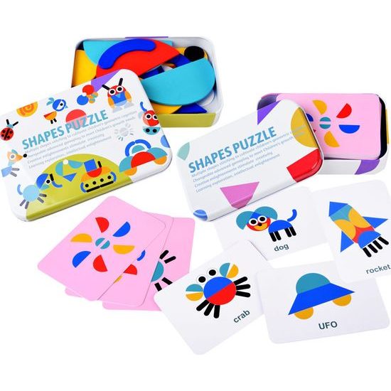 Dřevěné puzzle Montessori Tangram