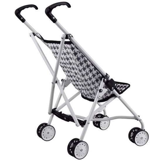 Golfový kočárek pro panenky Alice černo-bílý