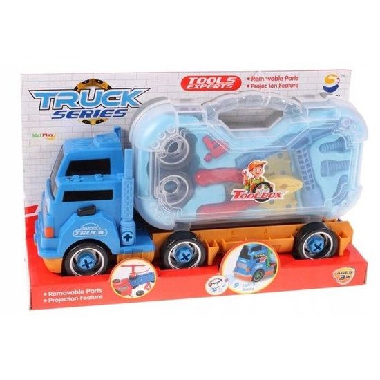 Dětské šroubovací autíčko s nářadím a zvuky Toolbox Truck modré