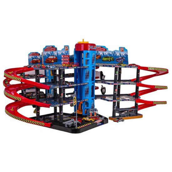 Parkovací XXL garáž s výtahem + 8 autíček Mega Parking