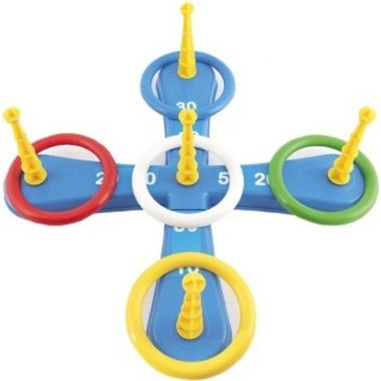 Házecí hra - kříž s kruhy + košíčky s míčky