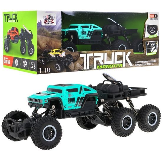 Auto na dálkové ovládání šestikolové Monster Truck modré 1:18