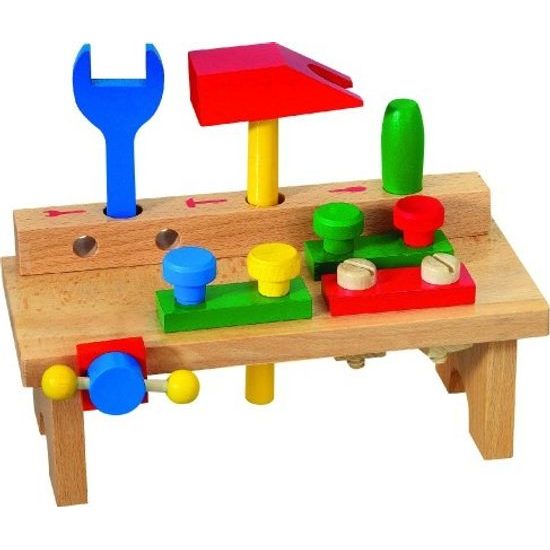 Dřevěný Stůl s nářadím - 8ks
