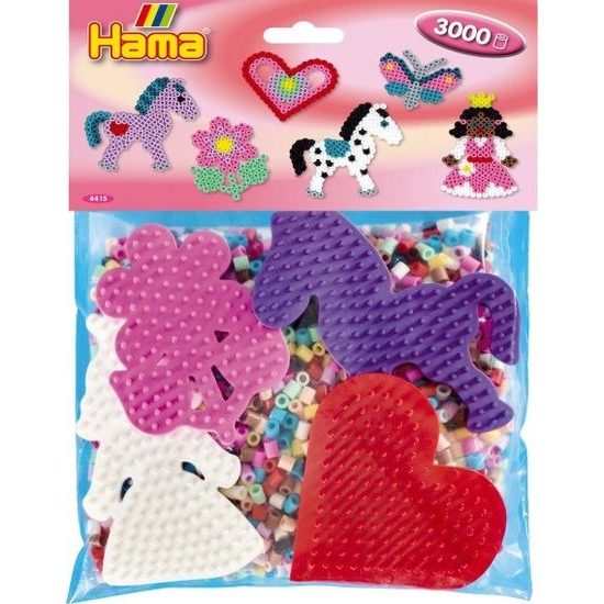 Zažehlovací korálky Hama MIDI 3000ks + 4 podložky