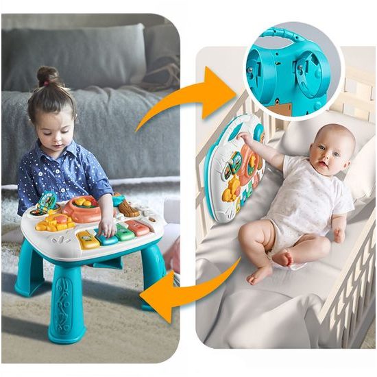 Edukační stoleček s piankem a zvuky 2v1 Opička