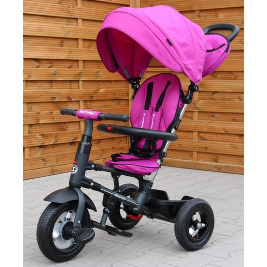 Majlo Toys dětská tříkolka Discovery 380 nafukovacími koly růžová