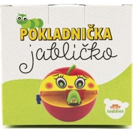Pokladnička - červené jablko s červíkem na klíček