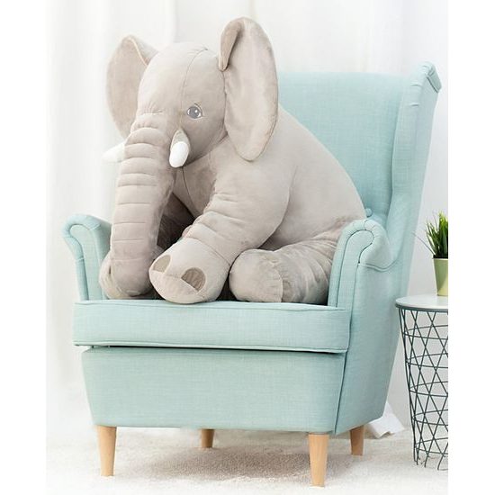 Plyšový slon - polštář Belly 85 cm šedý