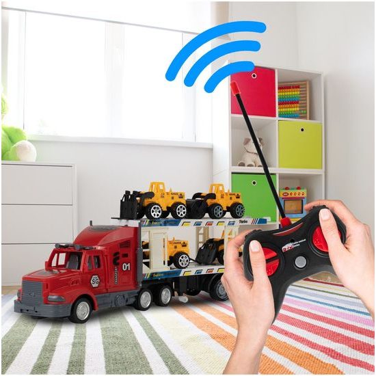 Nákladní autíčko se stavebními stroji na dálkové ovládání Truck Transport