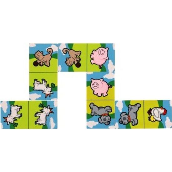 Dřevěné Domino Moje první zvířátka - společenská hra, 28ks