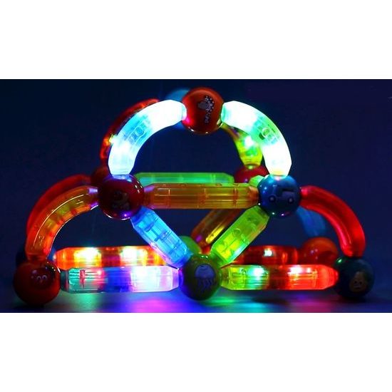 Doris magnetická svítící stavebnice Light Sticks 52 dílků