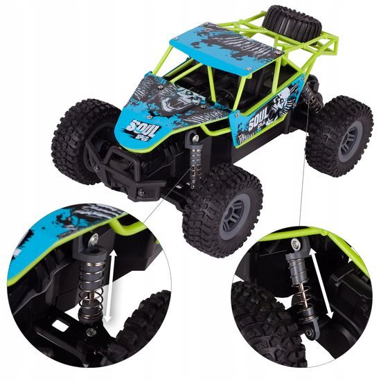 Terénní auto na dálkové ovládání Mountain Champion 1:18 modro-zelené