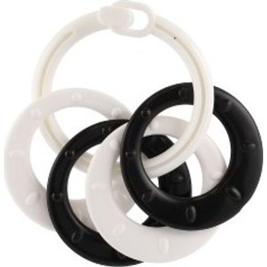 Kroužky se 4 tvary - černobílé 2 druhy v sáčku 0m+