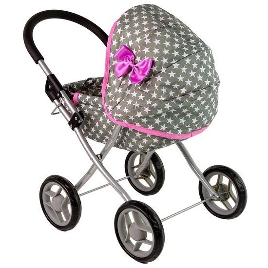 Alice kočárek pro panenky 5249 šedo-růžový
