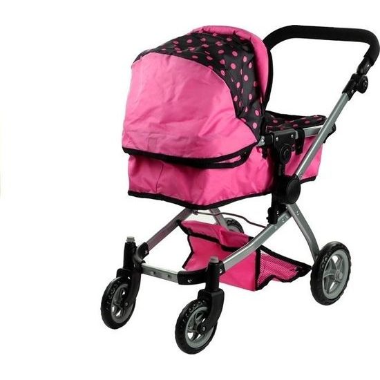 Kočárek pro panenky 2v1 Alice - růžový