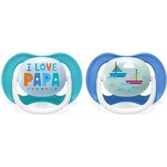 Philips Avent šidítko Ultra air Text chlapec 2 ks modrá