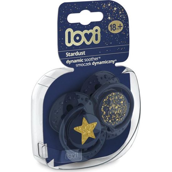 LOVI 22/895 Dynamický silikonový dudlík 18+ 2 ks Stardust modrý
