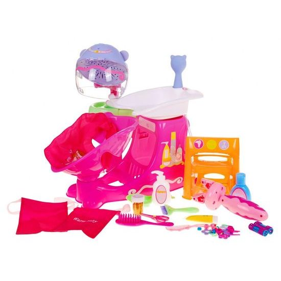 Kadeřnický salón s panenkou 39 cm a příslušenstvím Warm Baby