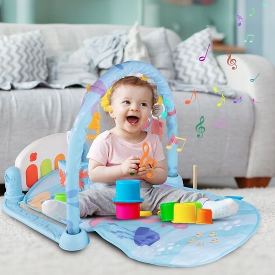 Dětská hrací deka s piankem Ocean - modrá