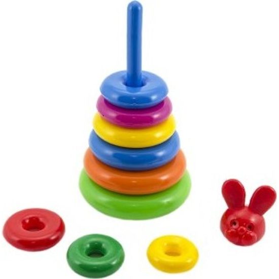 Skládanka - pyramida s kroužky - mix 2 druhy