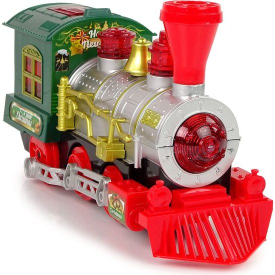 Vánoční lokomotiva se světly a zvuky - zelená
