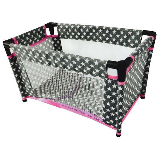 Alice postýlka pro panenku 7701 šedo-růžová