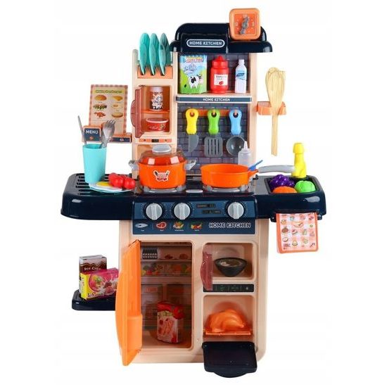 Dětská mini kuchyňka se zvuky a párou Little Chef- modrá