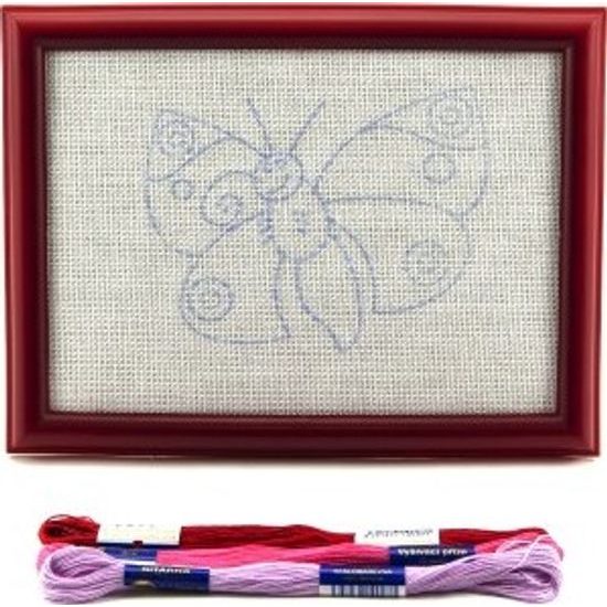 Vyšívání obdélníkový rámeček na pověšení, 3 příze - mix druhů
