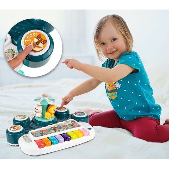 Edukační stoleček s piankem a zvuky 3v1 Animal Concert
