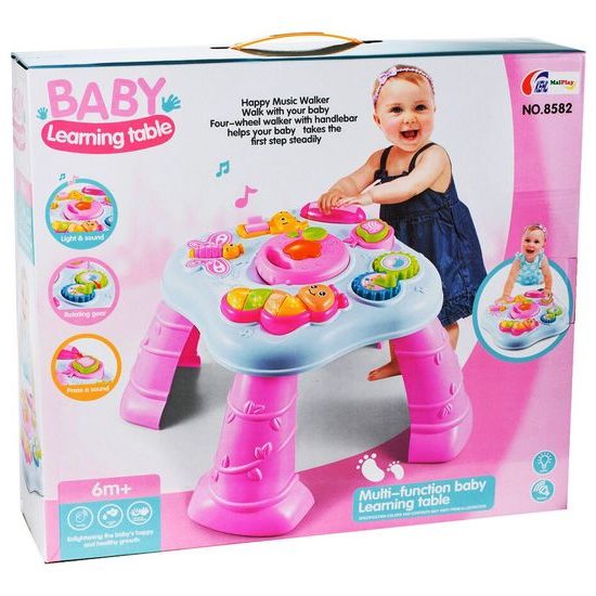 Edukační stoleček se světly a zvuky Baby Table 2v1 růžový