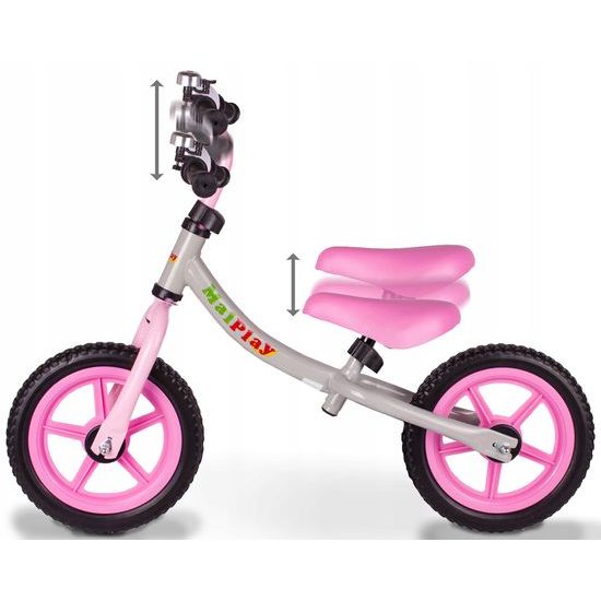 Dětské odrážedlo Nolan 12" šedo-růžové