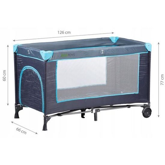 Ecotoys cestovní postýlka 610 černo-modrá