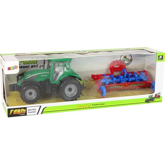 Dětský traktor s pluhem na setrvačník