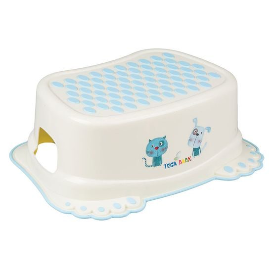 Dětské protiskluzové stupátko do koupelny Pejsek a Kočička žluté