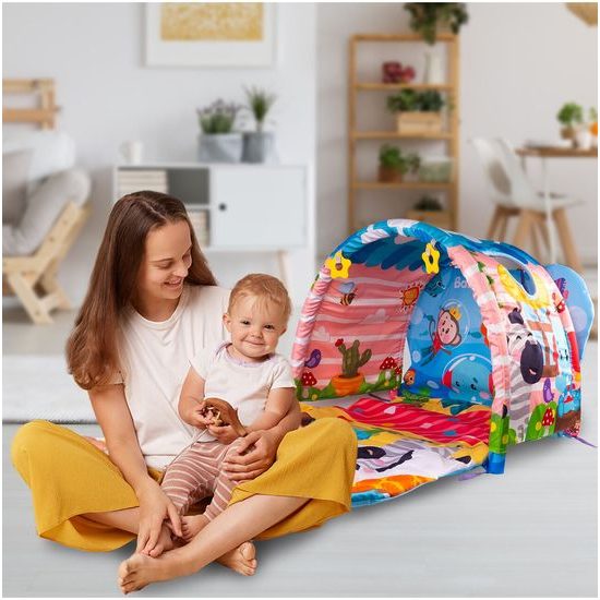 Hrací deka 4v1 s tunelem a hrazdičkou Activity Gym