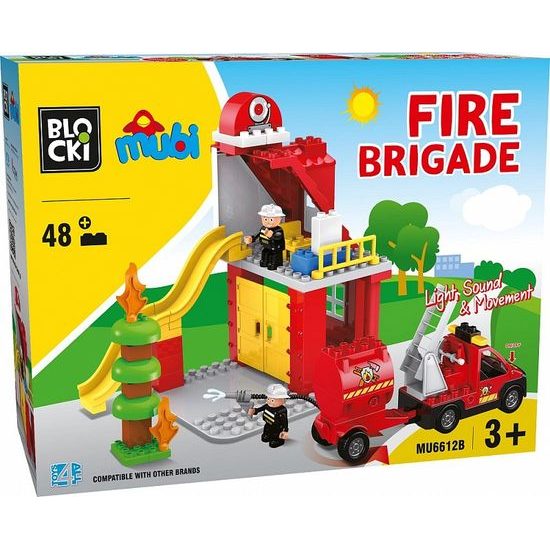 Blocki Mubi stavebnice Hasičská stanice se světlem a zvukem 48 dílů