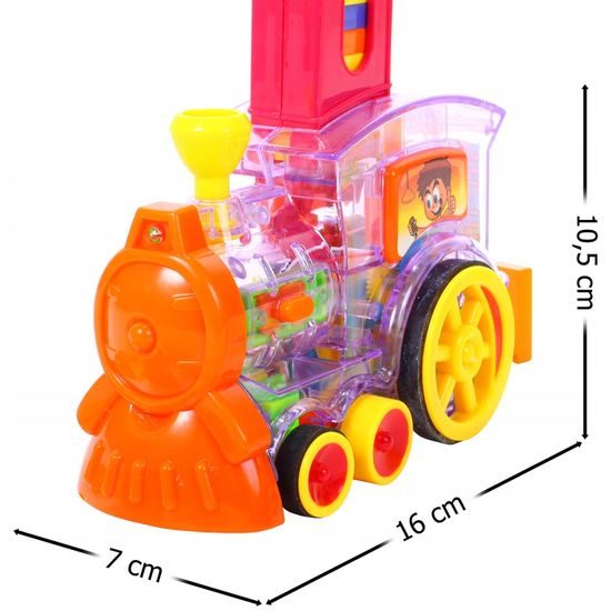 Majlo Toys veselé domino s lokomotivou na baterie Funny Loco