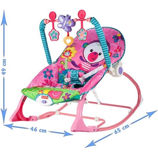 Dojčenské ležadlo 3v1 s vibráciami Baby Rocker ružové