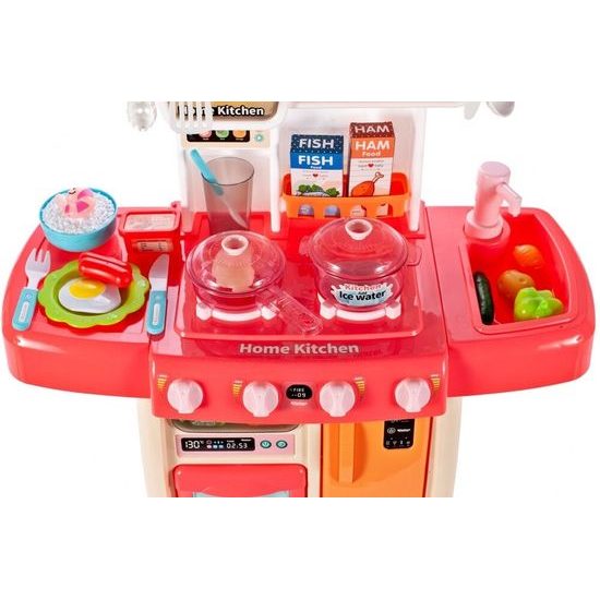 Detská kuchynka so zvukmi a parou Home Kitchen - ružová