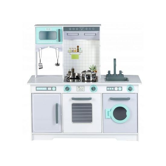 Ecotoys velká dřevěná kuchyňka s příslušenstvím