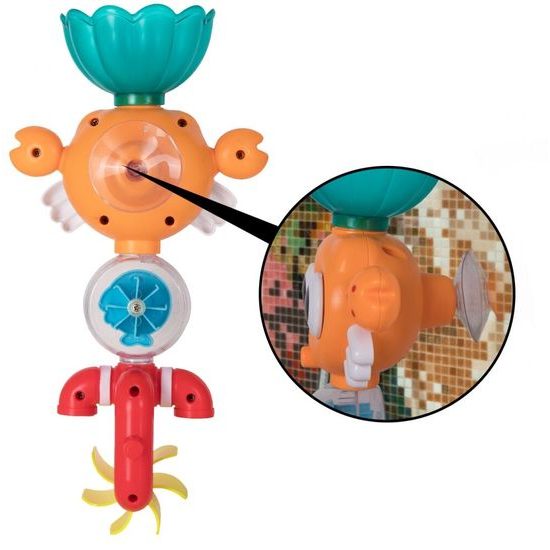 Krab s kolovrátkem a fontánou pro děti do vany Fountain Crab