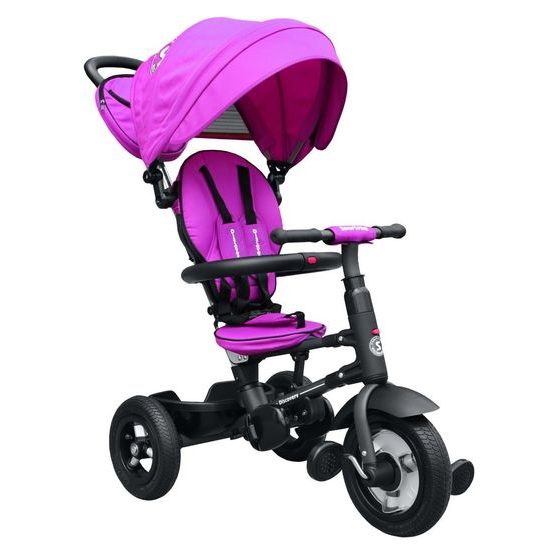 Majlo Toys dětská tříkolka Discovery 380 nafukovacími koly růžová