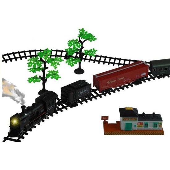 Vláčkodráha na baterie s kouřovými a světelnými efekty Rail King