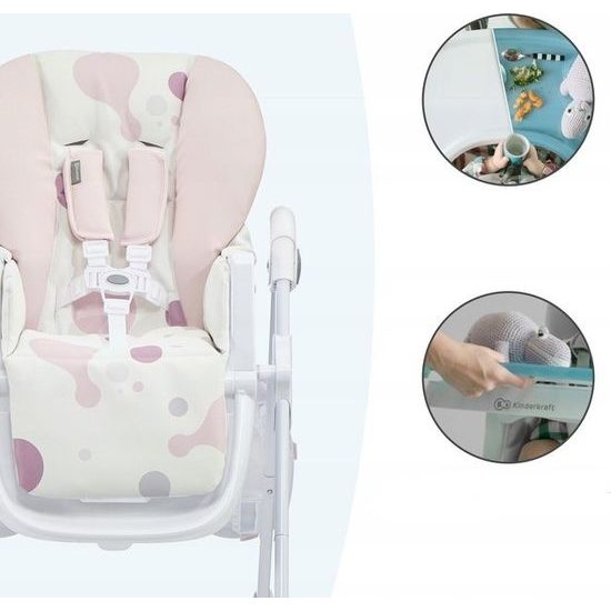 Jídelní židlička Kinderkraft Yummy růžová