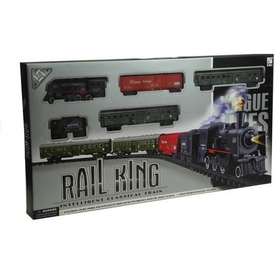 Vláčkodráha na baterie s kouřovými a světelnými efekty Rail King