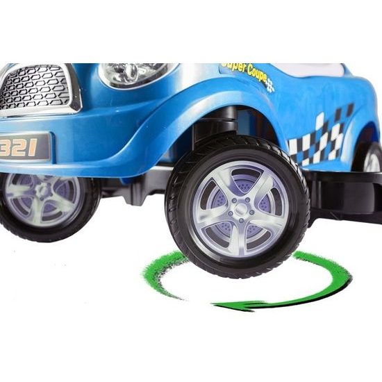 Odrážedlo Super Coupe s vodící tyčí 3v1 modre