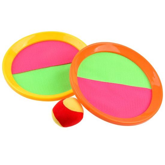 Hra Catch Ball set se 2 talířy a míčkem na suchý zip 20 cm