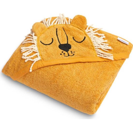 Dětská osuška s kapucí Lev 90x90cm ecru