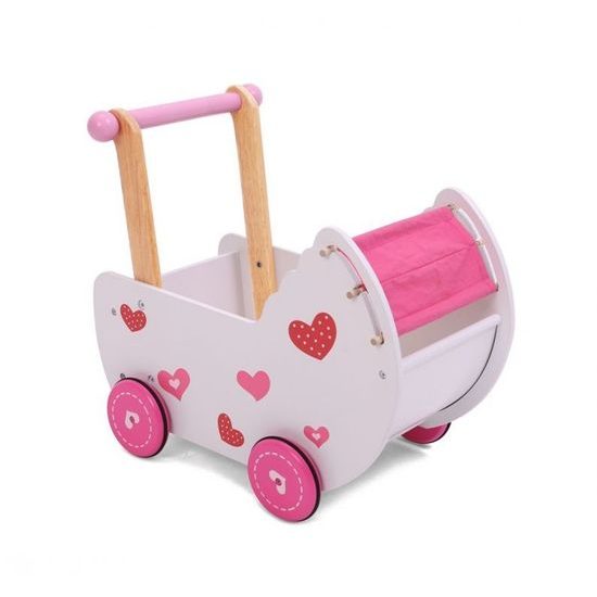 Ecotoys dětské dřevěné chodítko kočárek
