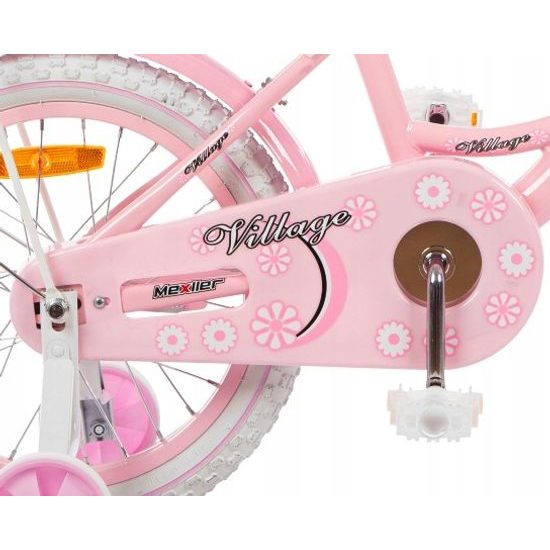 Mexller dětské kolo Village 16" s vodící tyčí světle růžové